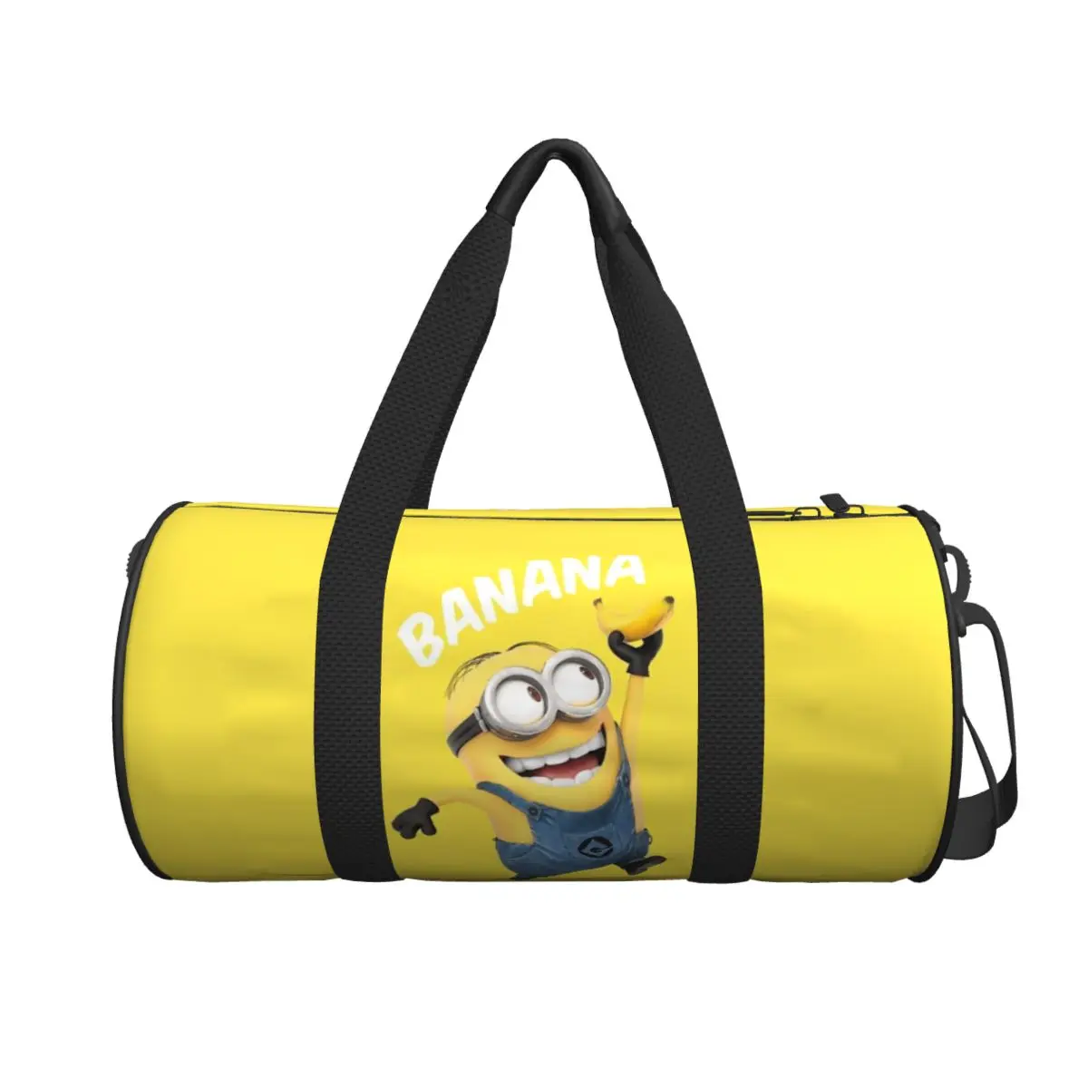 Round Large Capacity Travel Duffel Bag M-Minions Banana Male Female Large-Capacity Hand Luggage Sports Fitness Bag