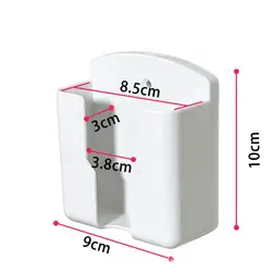 White Wall-Mounted Universal Remote Control and Mobile Phone Holder Box for Air Conditioners and TVs (Large)
