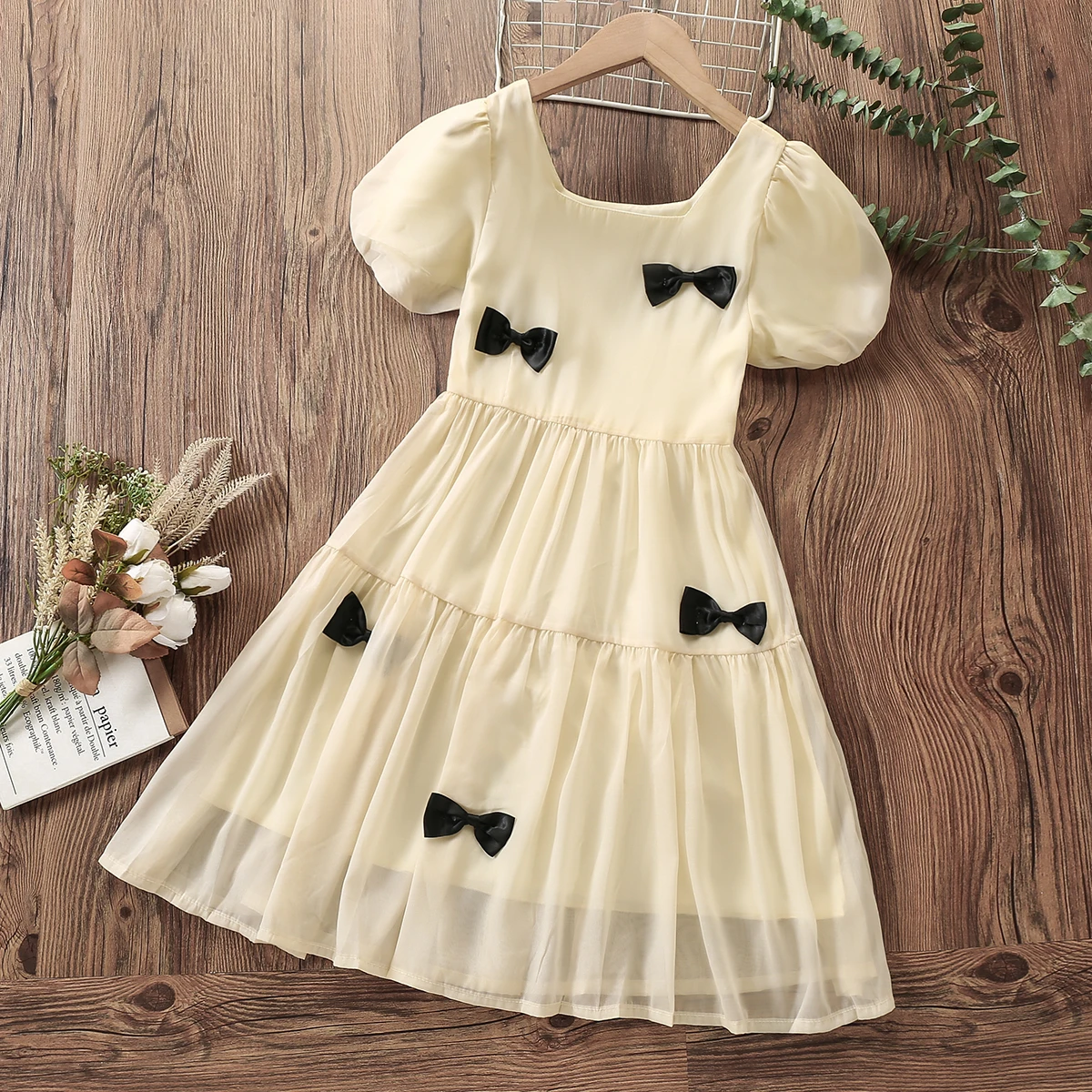 

Kids Summer Chiffon Dresses for Girls Princess Long Dress Baby Party Outfits Short Sleeve Children Costumes 4 6 8 9 10 12 Years