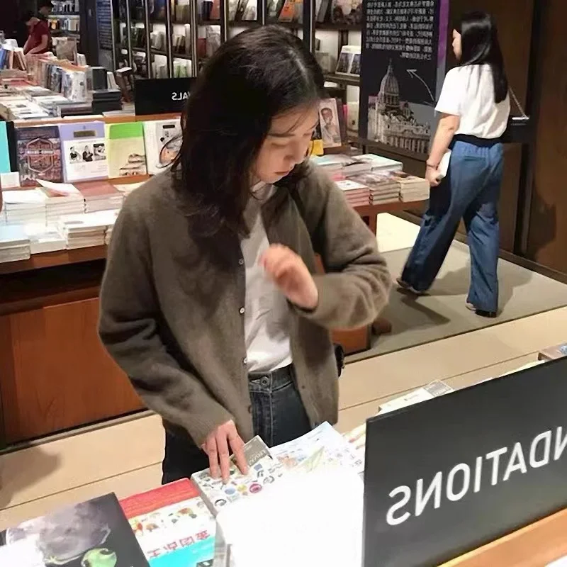 100% 순수 캐시미어 가디건, 가을/겨울용 최신 스웨터, 여성용 짧은 라운드 넥 스웨터, 슈퍼 파이어 cec 코트, 니트