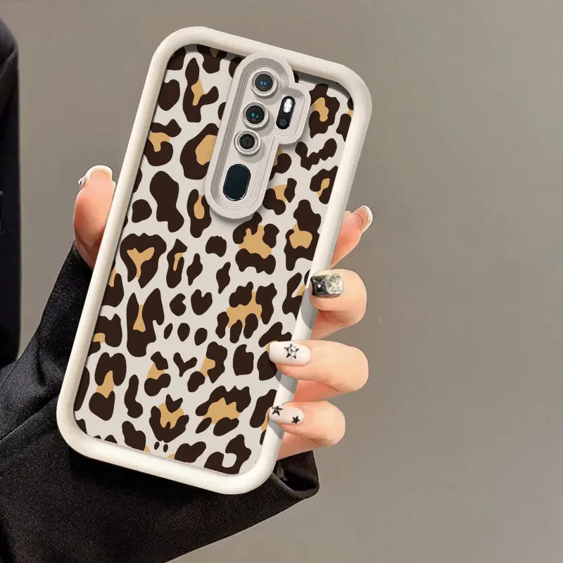 Leopard Print Shockproof Silicone Phone Case with Camera Lens Protection