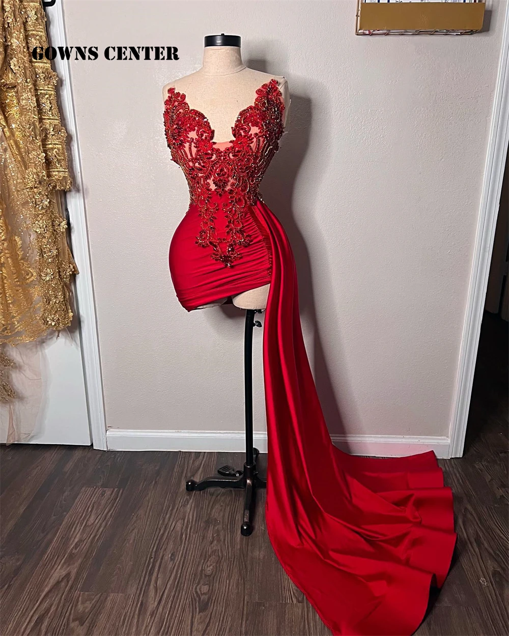 Red Birthday Dress | Red Prom Dress | Cocktail Gown | Party Dress - Red  Beaded Appliques - Aliexpress