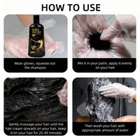 Shampoo colorant capillaire noir pur 3 en 1. Couleur riche longue durée, couverture des zones grises. Extraits biologiques de gingembre et de polygonum. Doux et efficace. 5