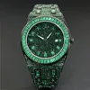 MISSFOX Watches For Men Classic Green Date Waterproof Male Quartz Reloj Fashion Luxury Stainless Steel Diamond Men's Wristwatch 1