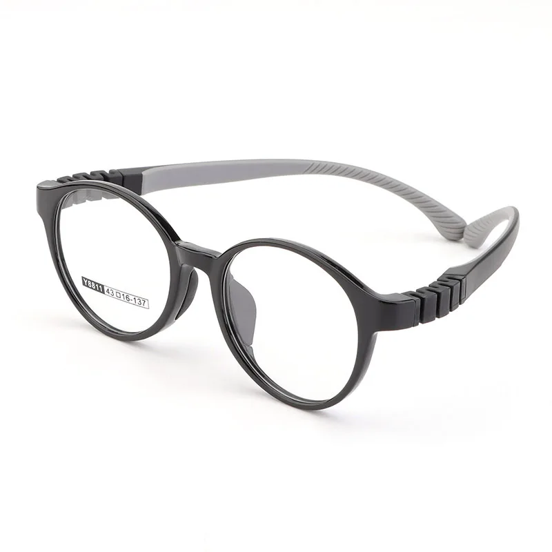 Kids Blue Light Glasses Child Girl Boy Round Eyeglass Frames Silicone Nose Pad 0 Diopter Myopia Optical Glasses Frame