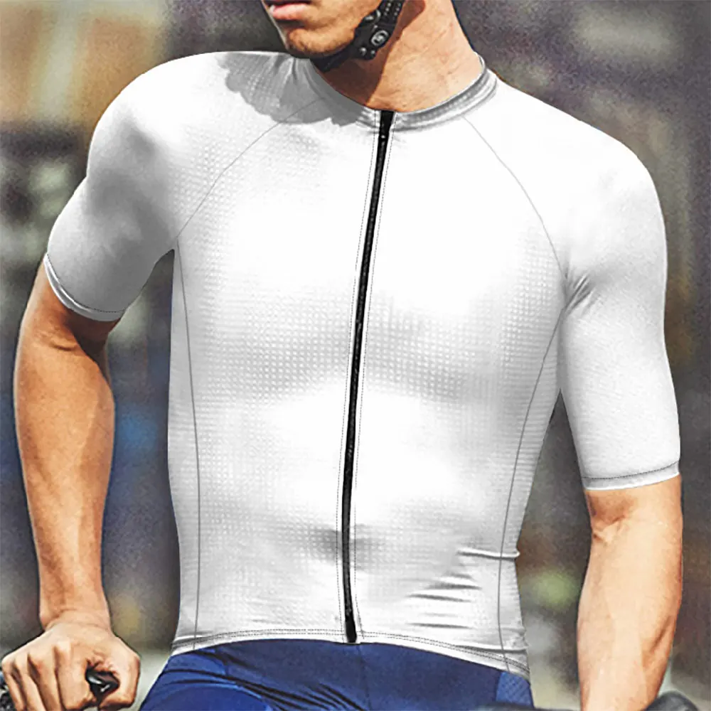 

Mens Cycling Jesey Summer Oversized Shirt Solid Color Slim Fit Breathable Short Sleeve Full Zip Stand Collar Tops Quick Dry MTB