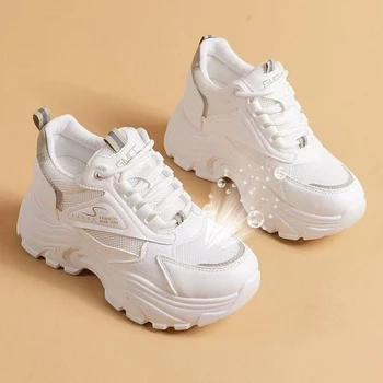 Women's Walking Sneakers, Lightweight Breathable Platform Chunky Sneakers, Mesh Splicing Casual Shoes for Daily Wear & Hiking 1