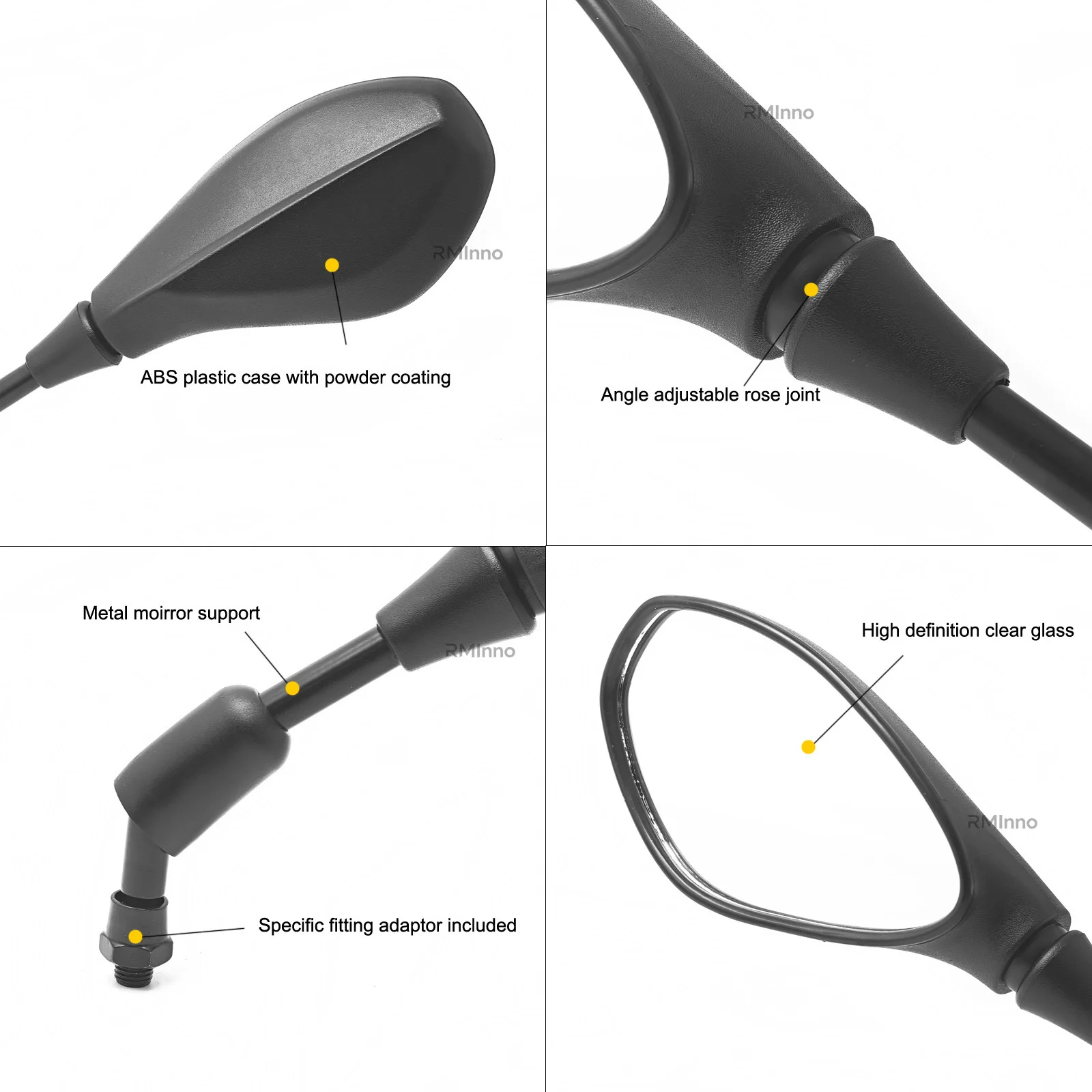 혼다 CB1000R, CB650R, CB650F, CB500F, CB500X, CB300R, CB190R 오토바이 미러, 네이키드 스트리트 바이크 사이드 리어뷰 미러