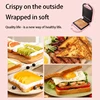 Portable Electric Sandwich Maker Home Multifunctional Machine Non-Stick Breakfast Maker Waffle Baking Pan Pot Pink Red Color 4