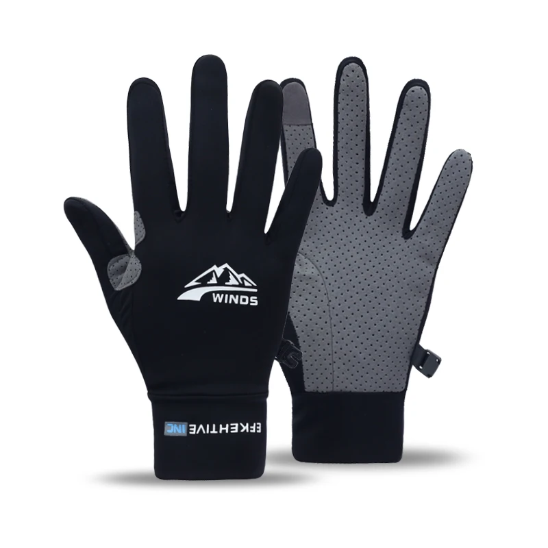 Gants pêche légers été soie glacée doigts complets séchage rapide écran tactile protection solaire
