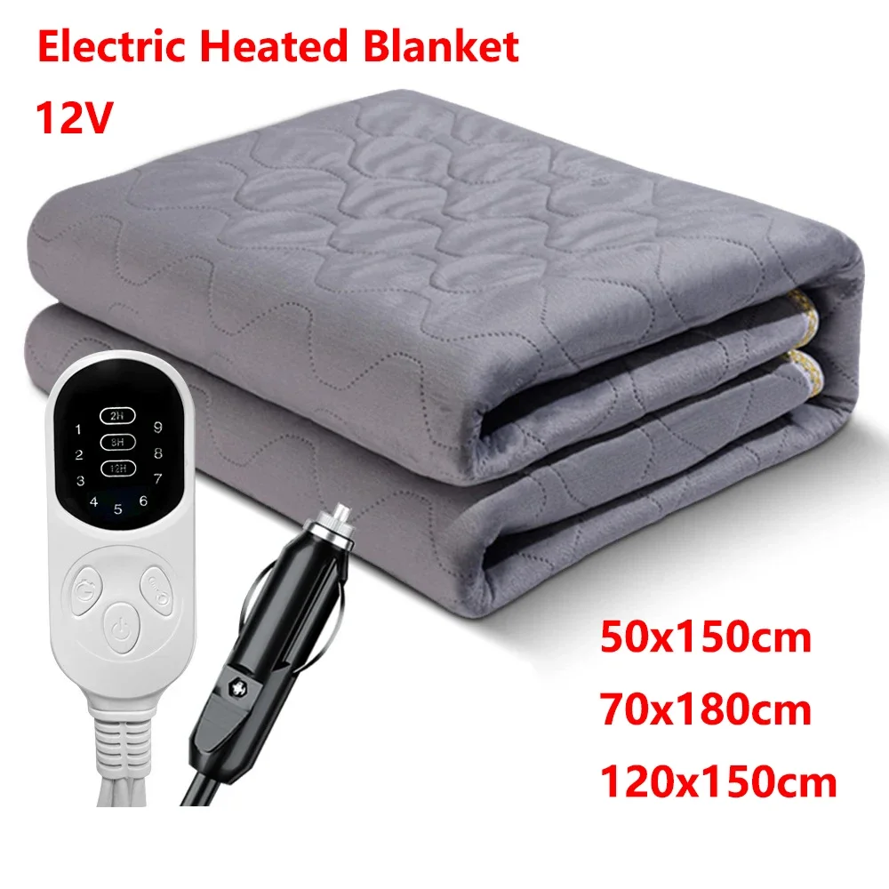 Car Electric Heated Blanket 12V Energy Saving 50x150cm/70x180cm/120x150cm Truck RVs Heating Mat Electric Heating Blanket