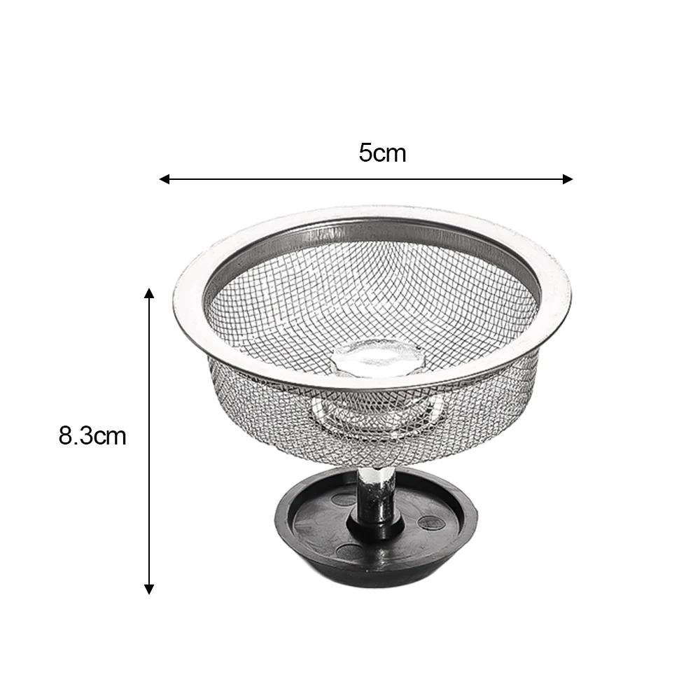 Description Picture 6 of itemKitchen Sink Strainer with Handle & Stopper Replacement Sink Drain Basket Stainless Steel Mesh Filter Strainers Waste Hole Trap