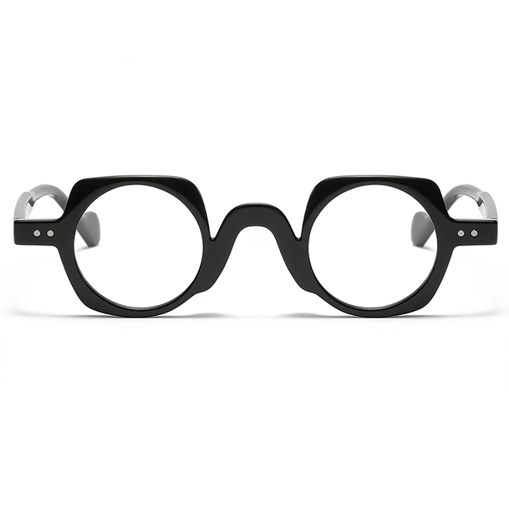 Retro Round Punk Glasses for Men Women Clear Lens Fashion Frame Vintage Hexagon Decoration