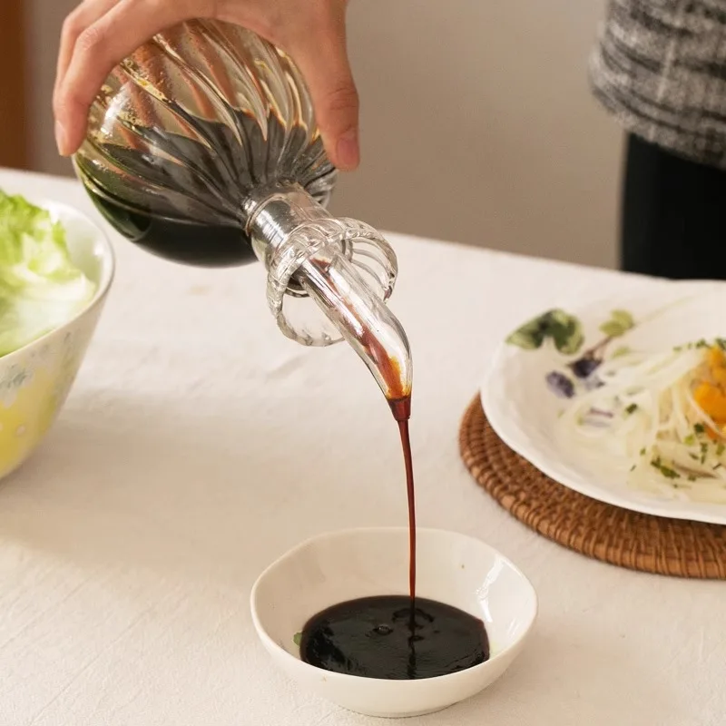 Nordic Glass Oil Pot, Seasoning Pot, Soy Sauce Bottle, Vinegar Pot, Household Kitchen Supplies, Leak-proof Oil Bottle, 1Pc