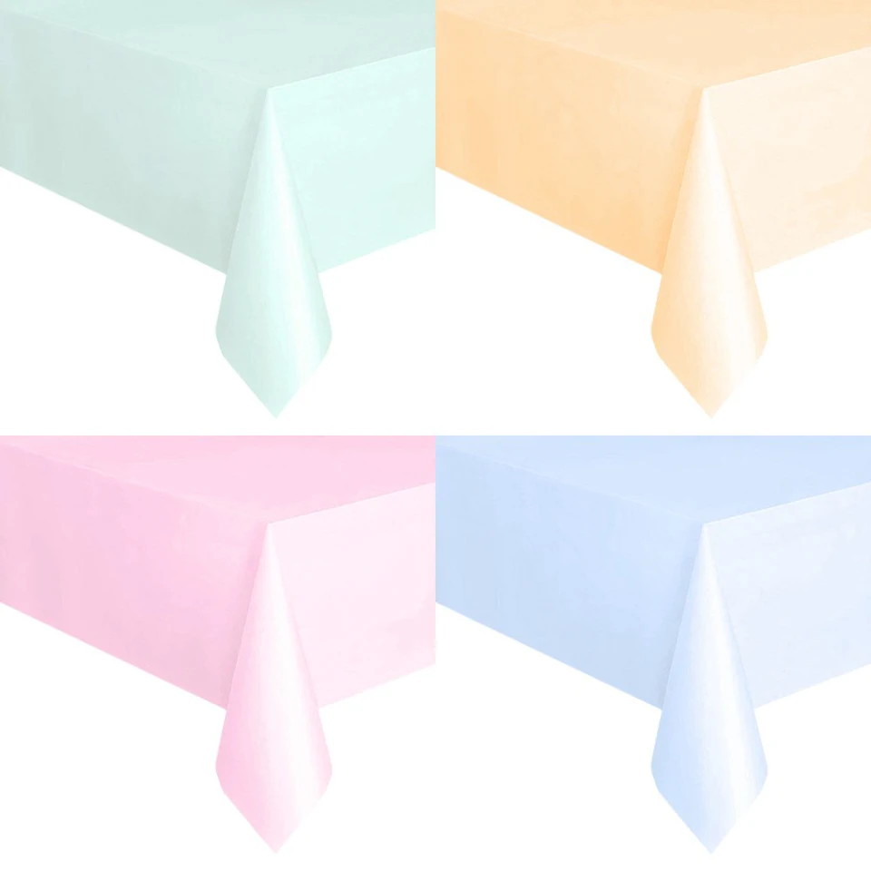 Disposable Tablecloth Pink Blue White Plastic Tablecloths for Birthday Party Christmas Table Cover Rectangular Table Tablecloths