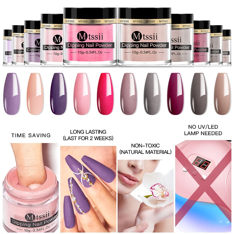 Nail powder set 10/14PCS Dipping Nail Powder Set Nude Nails Glitter Dipping System Dip Nail Set Dust Art Natural Dry No Lamp nail supplies