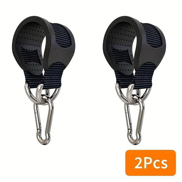 2Pcs Nylon Sling with Metal Hook - Versatile Gym Accessory for Sandbags, Boxing, and Hammocks, Black, Nylon Strap, Gym Equipment |   Durable Fitness Equipment |   Metal Hook Strap