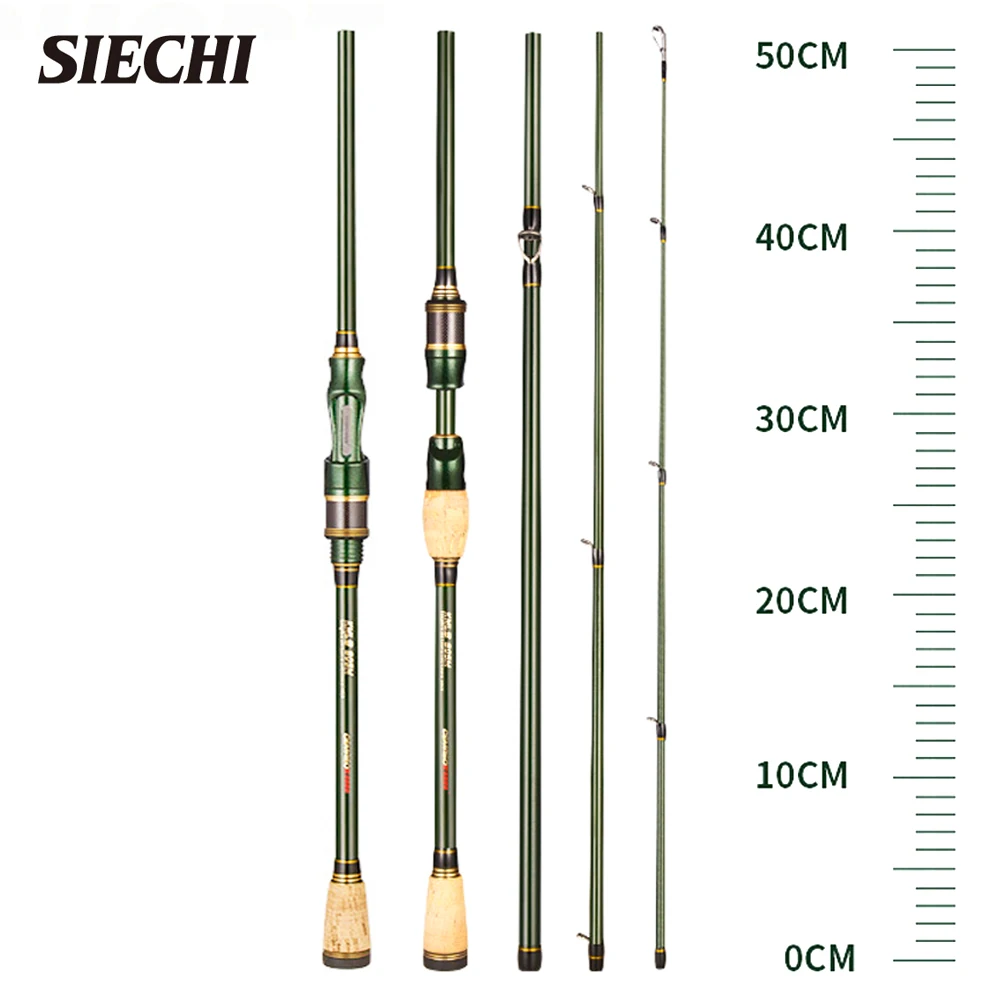 

SIECHI Baitcasting Spinning Mini Fishing Rod 4/5 Section 1.8/2.1/2.4m Travel Carbon Casting 3-25g Fast Ultralight Lure Pole