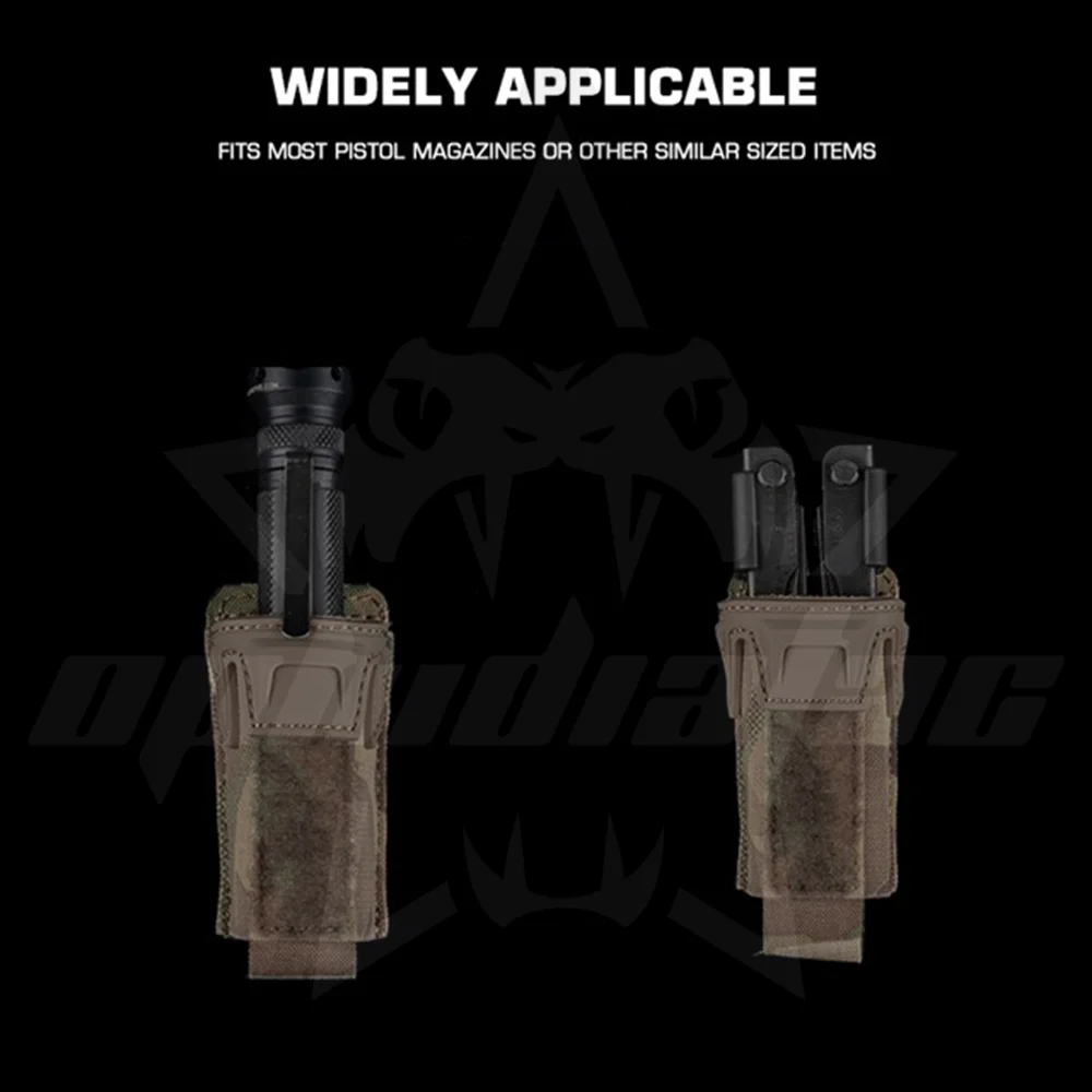 Description Picture 5 of itemOPHIDIAN Single Mag Pouch 9mm Battle Belt Mag Pouches Knife Flashlight Holster Gear MOLLE Compatible for Hunting Shooting