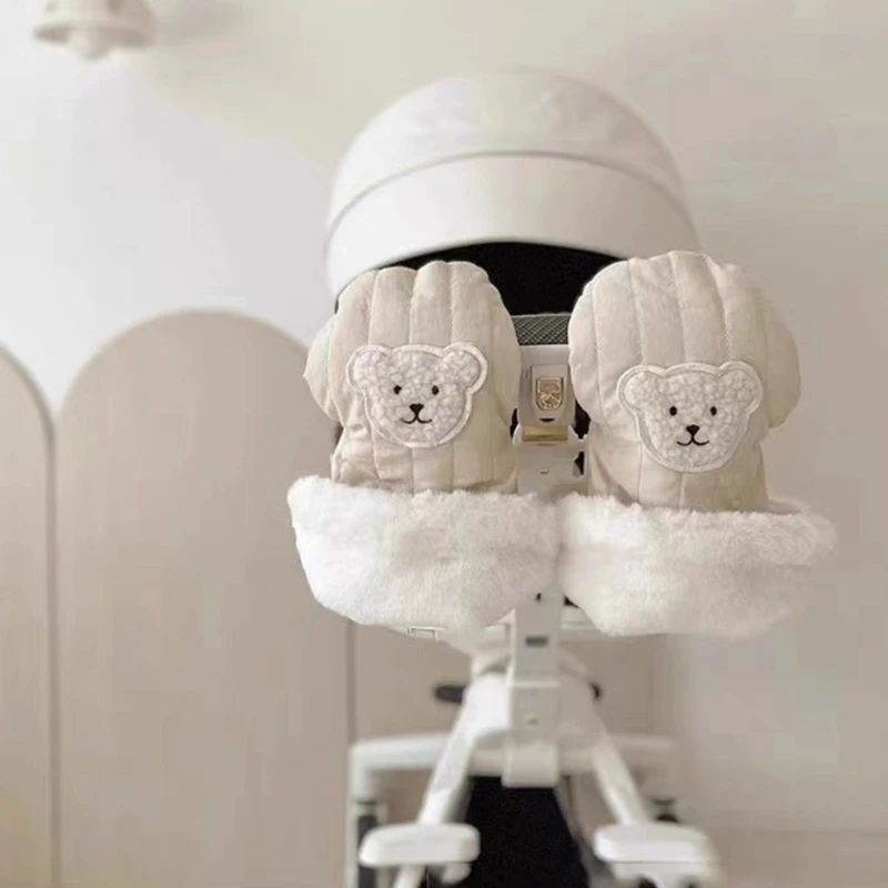 Children's Scooter Gloves Baby Strollers Handmuff Windproof Hand Warmer Soft Warm Mittens for Winter Walks and Shopping