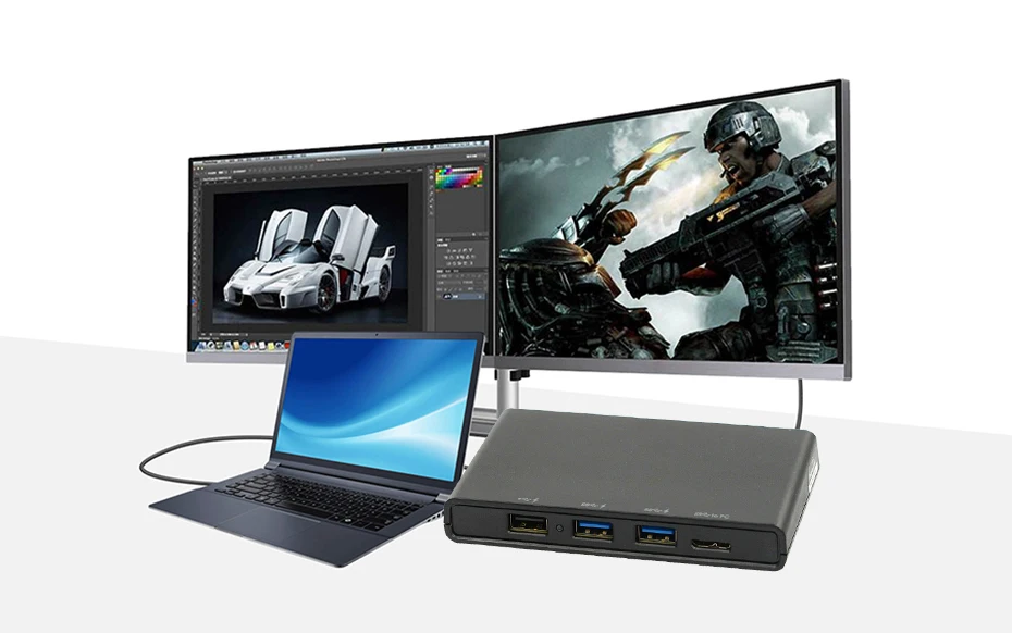 USB 3.0 HDMI-compatible VGA Docking Station with DisplayLink Chip - Video Converter Docking Station with VGA, HDMI, RJ45, USB Description Image.This Product Can Be Found With The Tag Names Accessories Parts, Audio Video Cables, Digital Cables, Usb