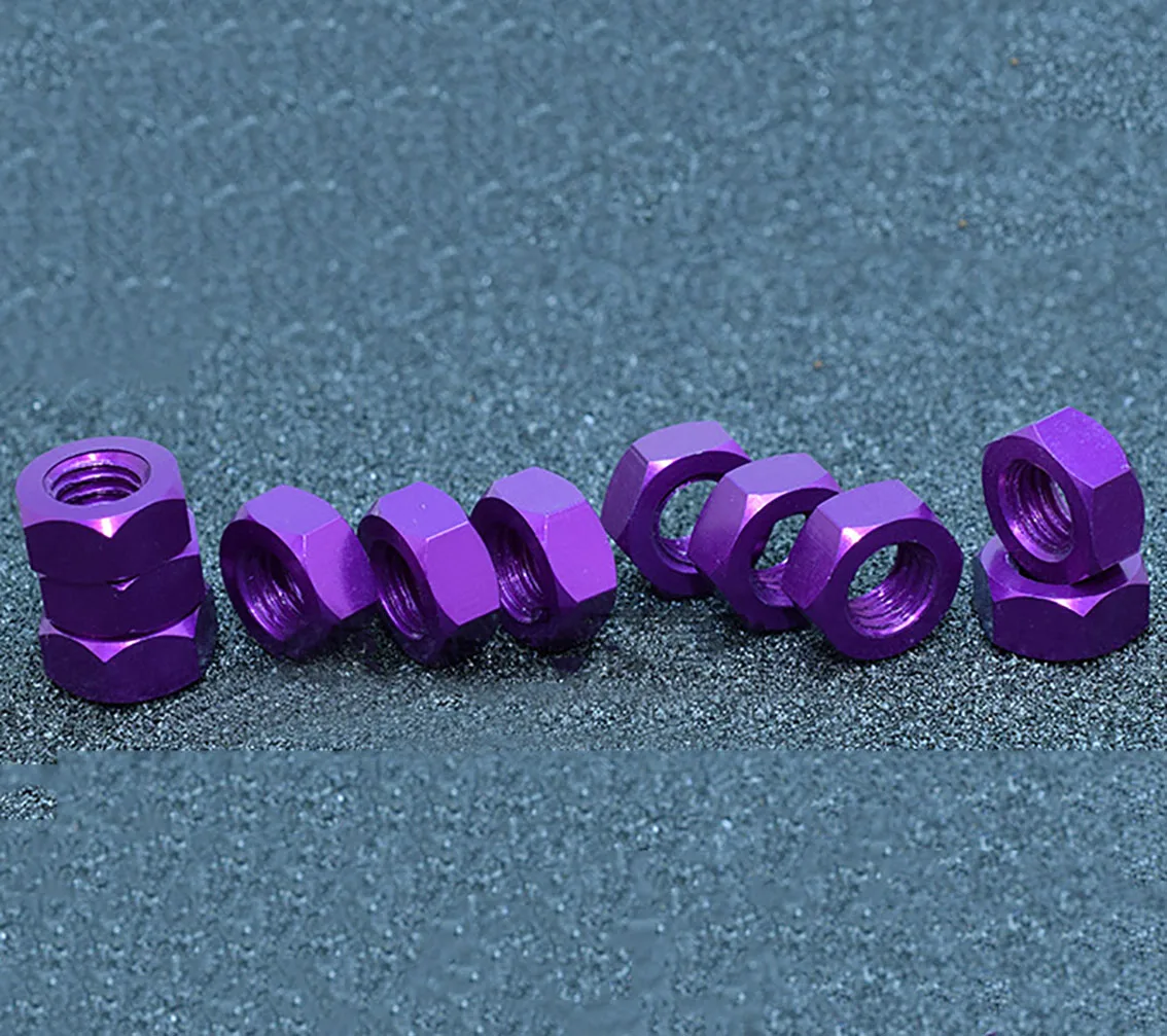 

5Pcs 6061 Aluminum Alloy Color Hexagonal Nut M3 M4 M5 M6 Hex Full Thread Locking Nuts Hardware Accessories