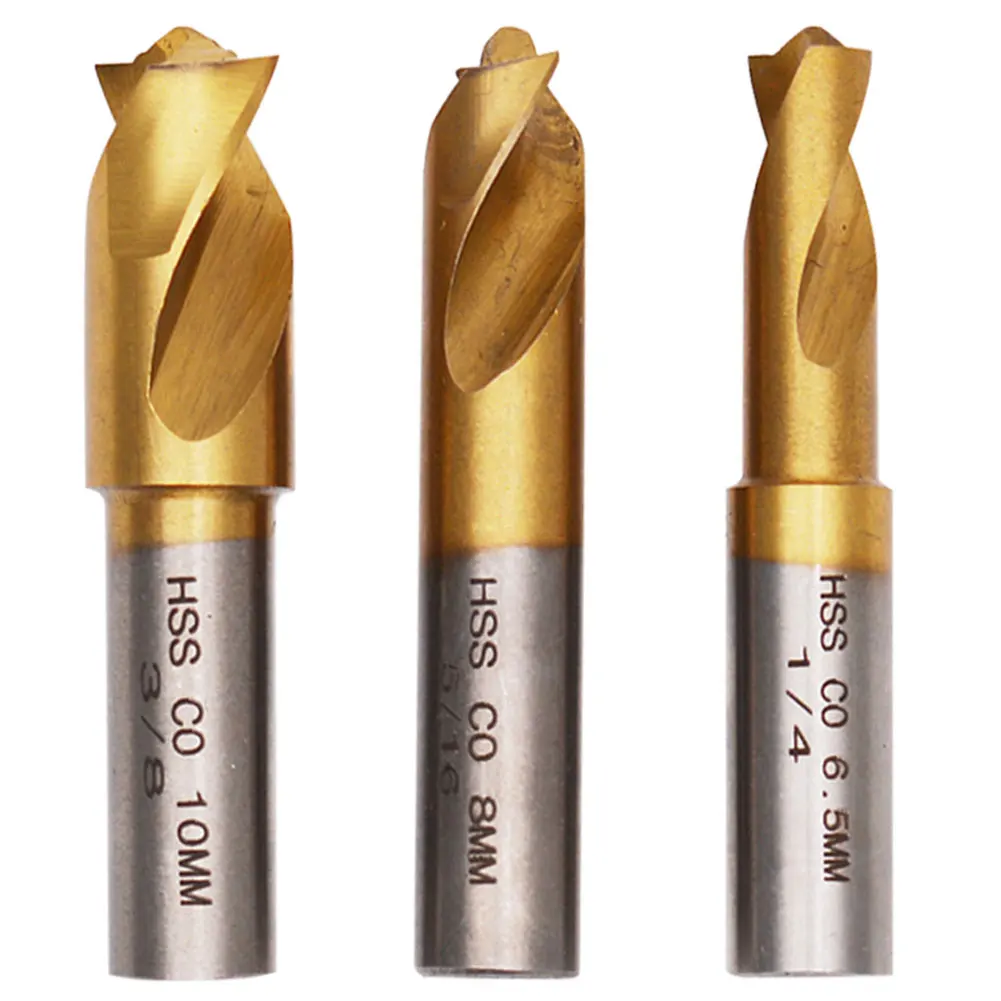 HSS CO 스폿 용접 드릴 비트 세트, 시트 금속 납땜 조인트 제거 전동 공구, 용접 절단 액세서리, 6.5mm, 8mm, 10mm, 3 개