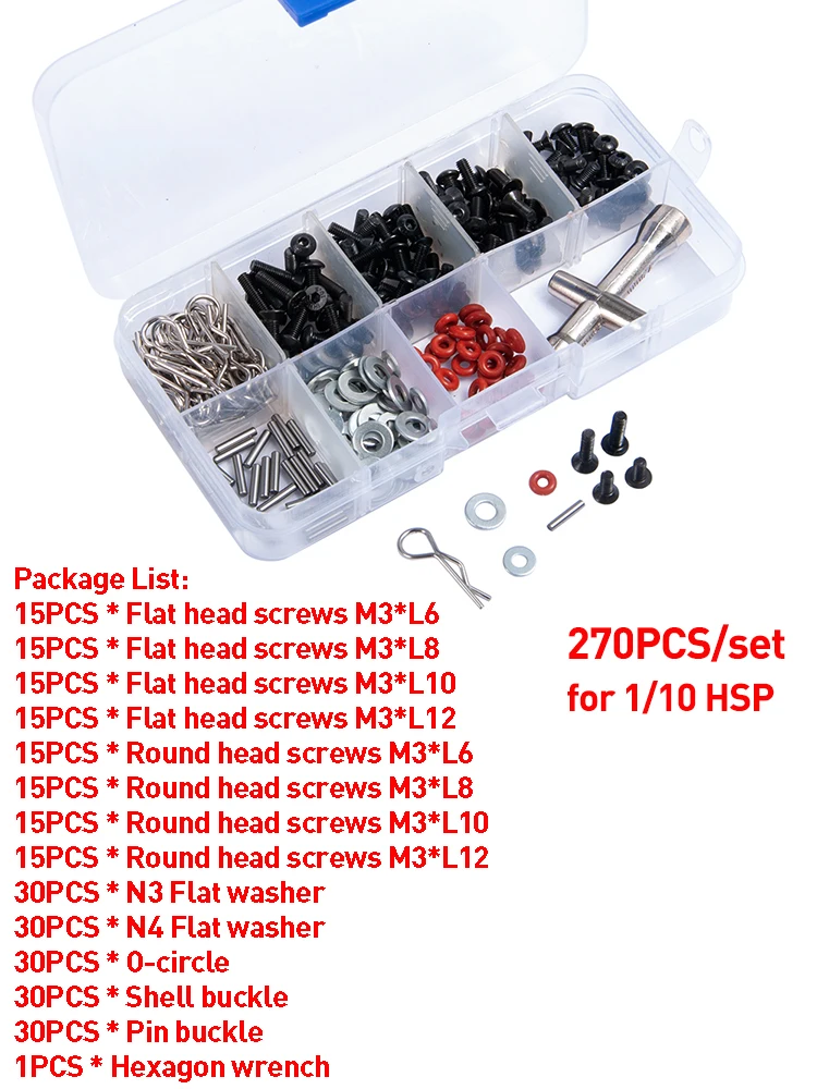 thumbnail image 2 of 351-Piece RC Screw Kit - Universal Fastener Set With Wrenches For Traxxas, Arrma RC Cars 2 of 11