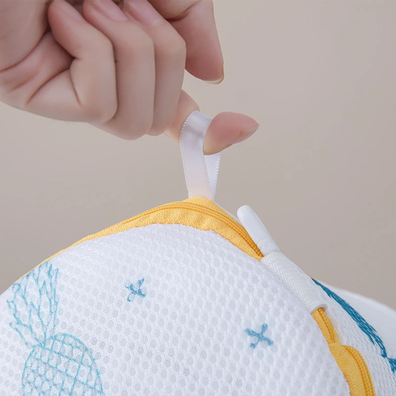 Printed Bra Laundry Bags Thicken Sandwich Fabric Bra Cylinder Storage Bag Silicone Gasket Fixed Bra Protection Washing Bag New 5