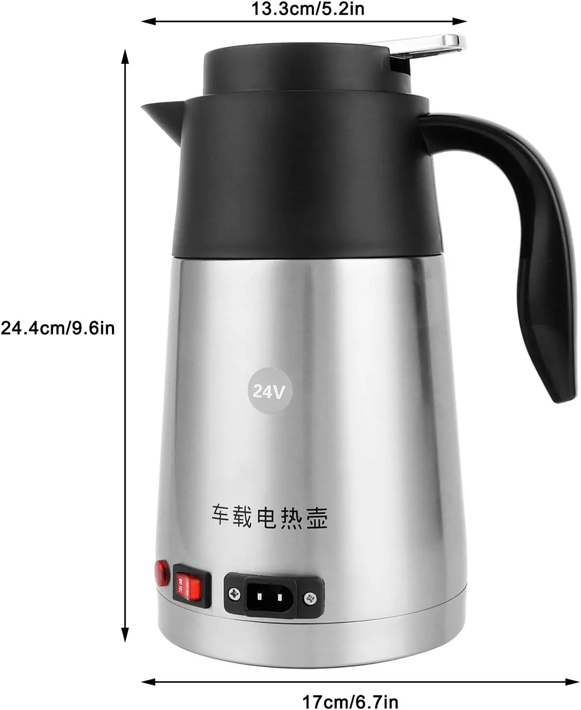 전기차용 주전자 24V 1200ml 200W 스테인리스 스틸 전기 보온 가열 머그컵 물 끓이기 가열컵 자동차용 계란찜기 (칼슘 함유)