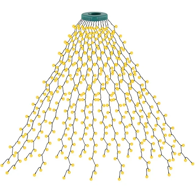 Guirnalda de luces LED para árbol de Navidad, 280 luces LED para exteriores, jardín, hadas, cascada, para bodas, Año Nuevo, Pascua, fiestas en casa