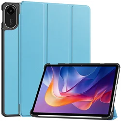 Premium Tri-Fold PU Leather Stand Cover with Auto Wake Function for Redmi Pad2 11in 2025 (Sky blue)