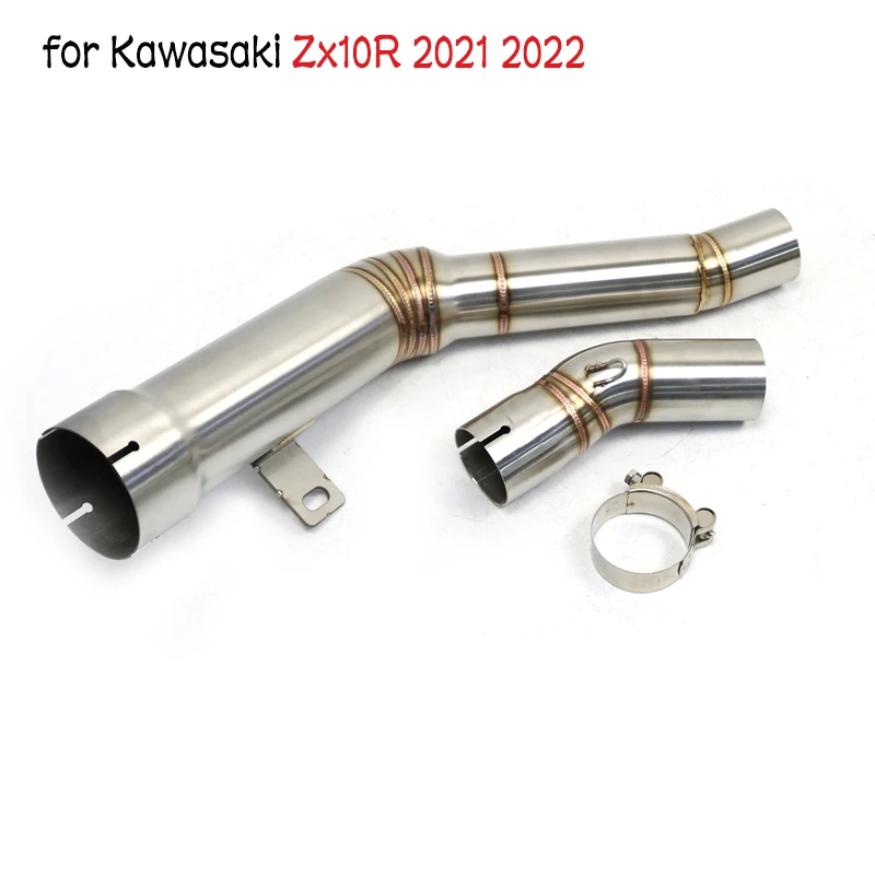 Motorcycle Exhaust Catalytic Delete Mid Link Pipe Enhance Escape Moto