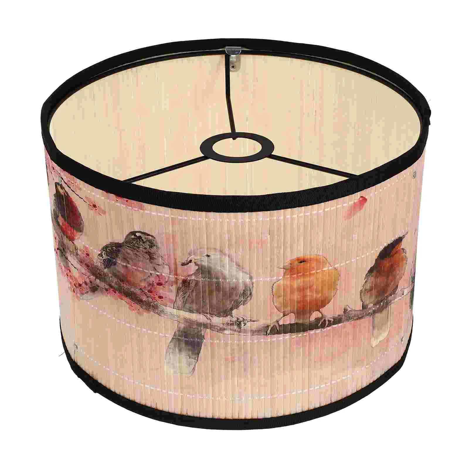 Bamboo Lampshade Home Retro Dining Room Decor Branches Hanging Decoration Ceiling chinese ancient style table lamp shade retro floral bird art lamp shade ceiling light dining chandelie homestay hotel lampshade