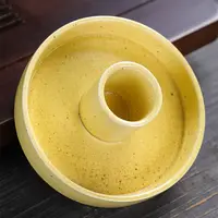 Ceramic Candle Holder Tray Easy To Clean Artistic Candlestick Minimalist Round Palo Santo Incense Burner Home Decoration 3