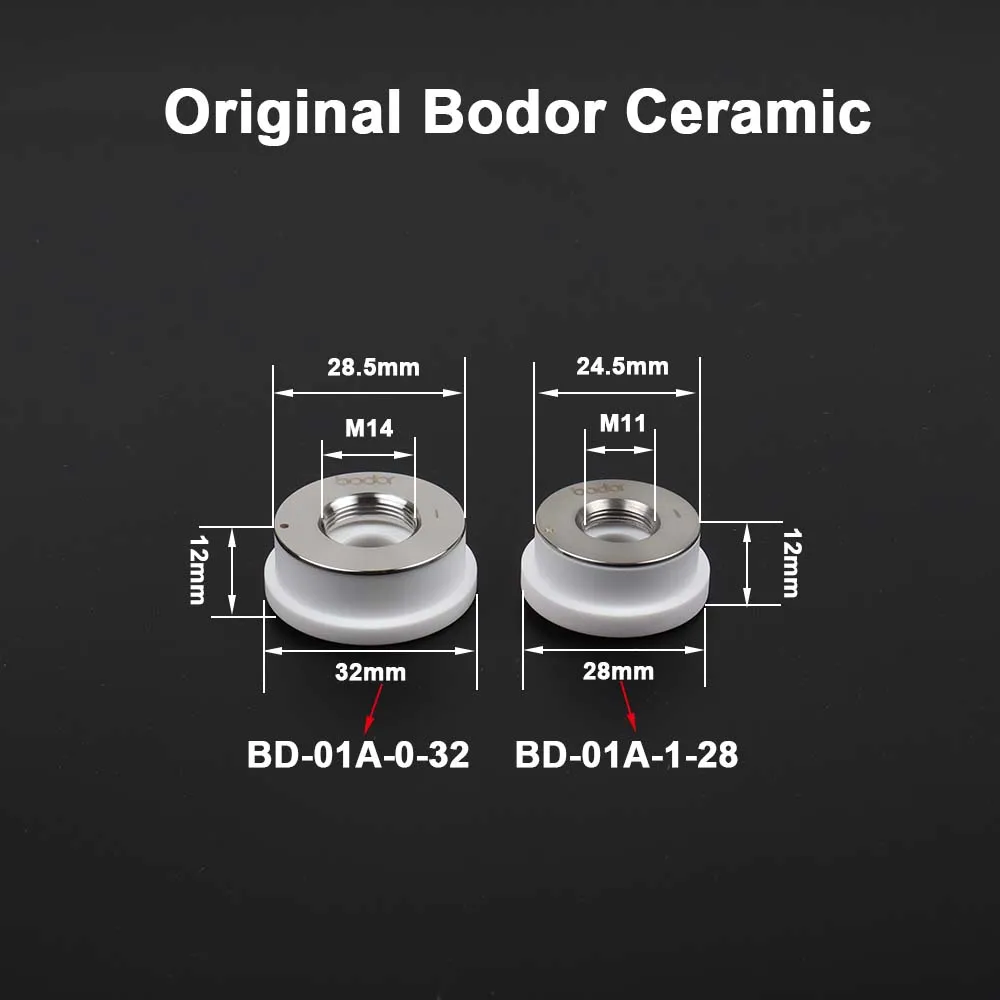 Original Bodor Ceramic BD-01A-0-32 BD-01A-1-28 Nozzle Holder D32 M14/D28 M11 laser ceramic For Bodor Fiber Laser Cutting Head