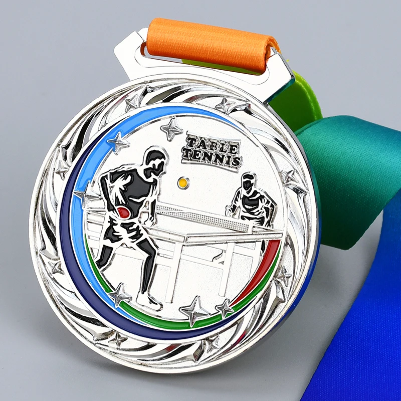 Table Tennis Medal School Sports Competition Medal Gold Silver Bronze Ping Pong Ball Medals Children's Gold Medals 7cm 100g