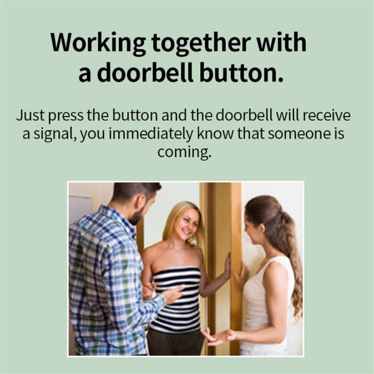 

Intelligent Wireless Doorbell Home Welcome Doorbell Waterproof Smart Door Bell Chime Waterproof Emergency Button EU Plug