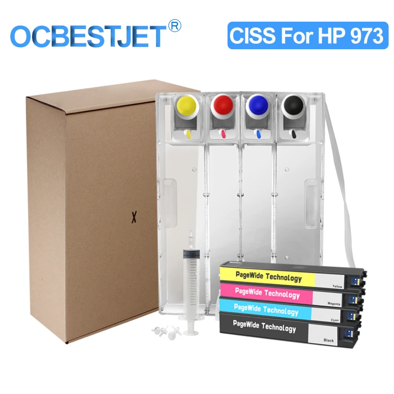 Ciss Per Hp 973 973X Hp973 Con Chip Arc Per Hp Pagewide Pro 352Dw 377Dw 452Dn 452Dw 477Dn 477Dw 552Dw 577Dw 577Z Stampante