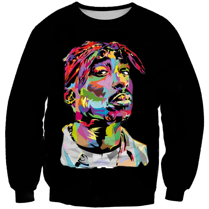 thumbnail image 1 of Sudadera con estampado 3D de rapero y cantante de rock Tupac, sudadera de manga larga, jersey de cuello redondo de gran tamaño, sudadera informal para hombre, sudadera para jóvenes, 1 of 5