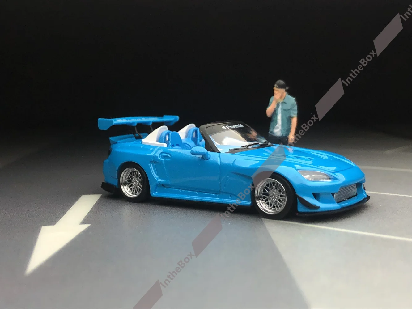 MT 1:64 JDM 블루 S2000 Pandem 컨버터블 스포츠 모델 피규어 포함 다이캐스트 메탈 자동차 BN