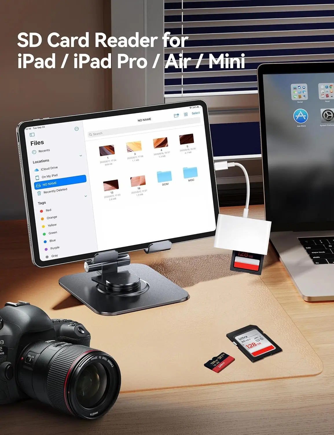 محول بطاقة SD من USB C إلى SD مع منافذ SD MicroSD...
