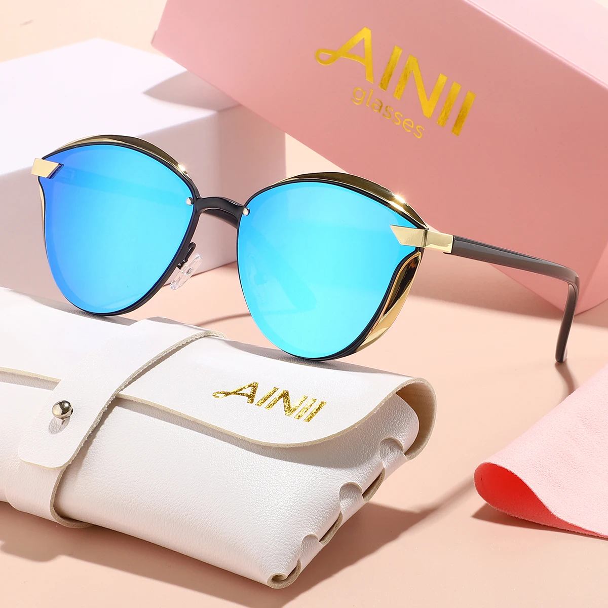 Europäische und amerikanische Retro-Sonnenbrille im Y2K-Stil, modische Unisex-Sonnenbrille für den Sommer, Sonnenschutz, UV-Schutz, leicht. – Detail 3