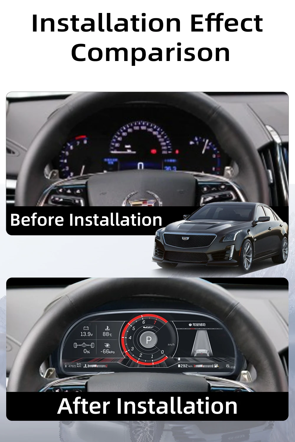 Digital Instrument Cluster For Cadillac ATS/ATS-L 2014-2017 Virtual Cockpit Spee