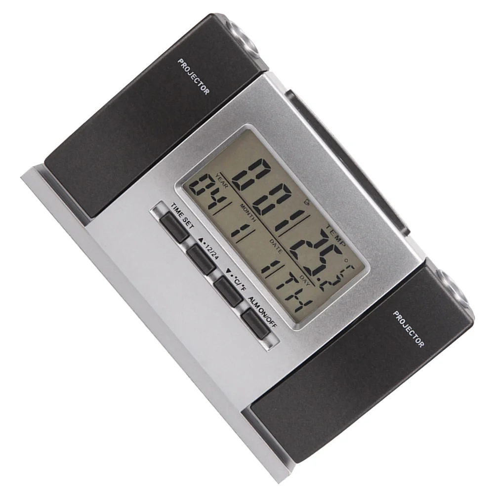 Silent Electronic Clock Projection Digital Indoor Temperature Thermometer Floor Clocks Home Decor Multi Functional Time Display