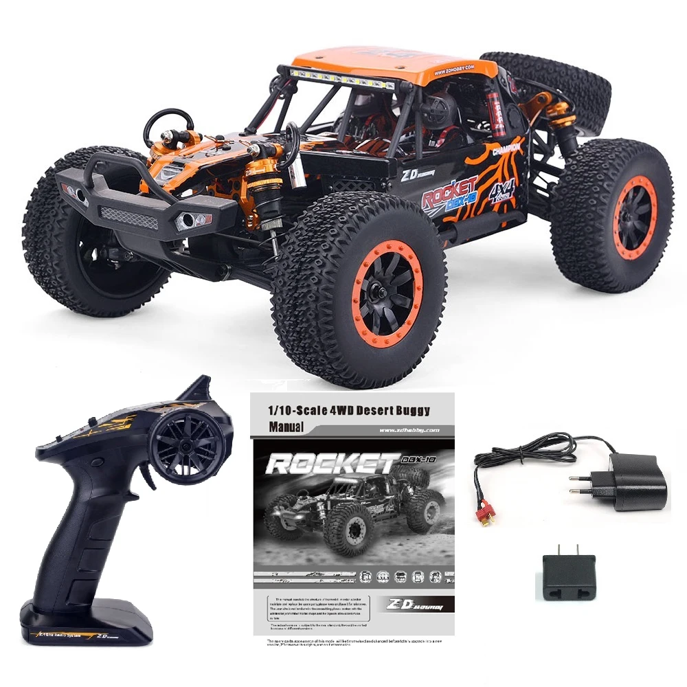 

ZD Racing ROCKET DBX-10 2S/3S 2.4Ghz 4WD RTR Brushless Desert Truck (80Km/h) Off-Road Vehicle 2.4G 2H1 Remote Control Kid Gift