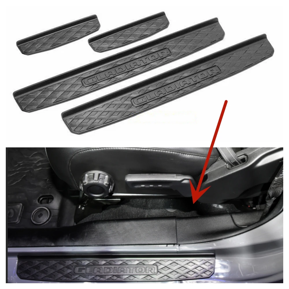 

4pcs Door Threshold Plate Door Entry Guard Door Sill Strip for Jeep JT Gladiator 2020+ JT1006 LantSun