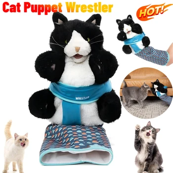 Cat Puppet Wrestler Interactive Cat Hand Puppet Toy Ergonomic Stuffed Animal Plush Cat Hand Glove Pet Supplies Cat Puppet Toy 1