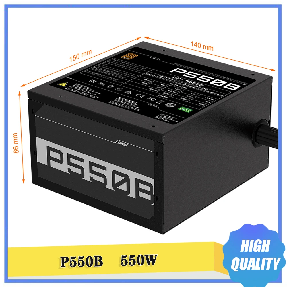 

New P550B 550W For Gigabyte ATX 12V Active PFC 60-50 Hz Power Supply High Quality Fast Ship