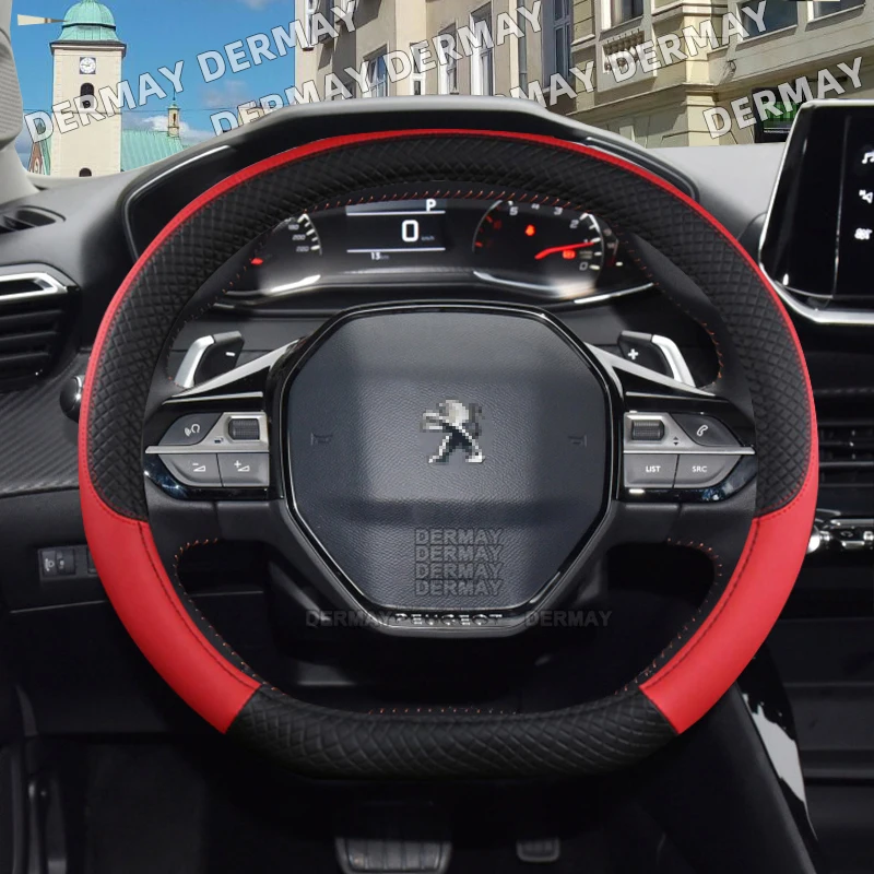 

for Peugeot 3008 II P84 2016~2023 Car Steering Wheel Cover 9 Colors PU Leather Non-slip Auto Accessories interior Fast Shipping